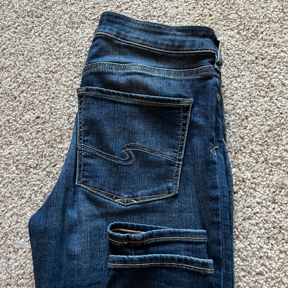 Silver Jeans Womens 28 Dark Wash Blue Bleecker Mid-Rise Jegging Jeans